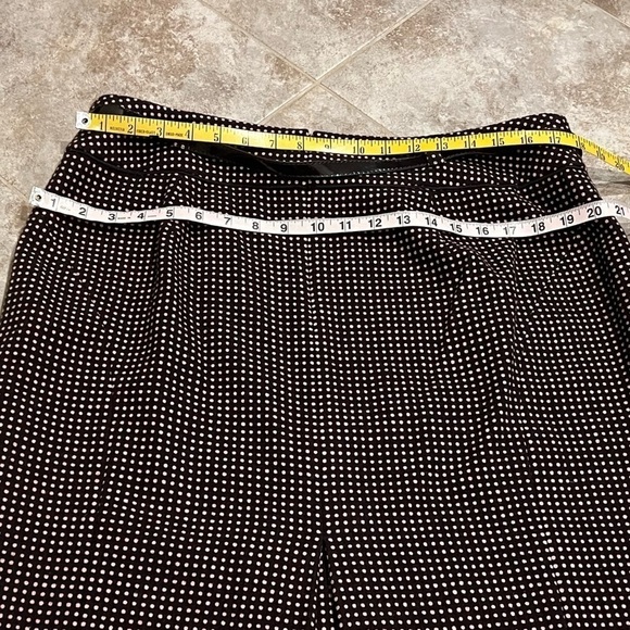 Ann Taylor Wool Brown Pink Polka Dot Belted A Line Skirt Size 16 Knee Length - Picture 7 of 11